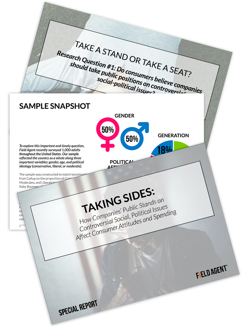 Taking Sides: How Companies' Public Stands on Controversial Social, Political Issues Affect Consumer Attitudes and Spending Report Download | Field Agent