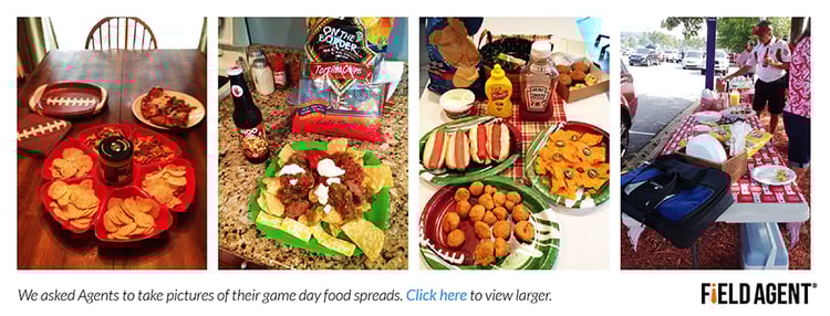 We also asked agents to take pictures of their game day food spreads:
